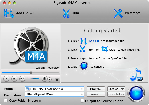 mac convert m4a to mp4